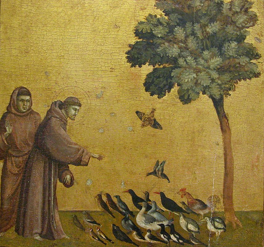 Paris Louvre Painting 1295-1300 Giotto di Bondone - St Francis Preaching To The Birds 